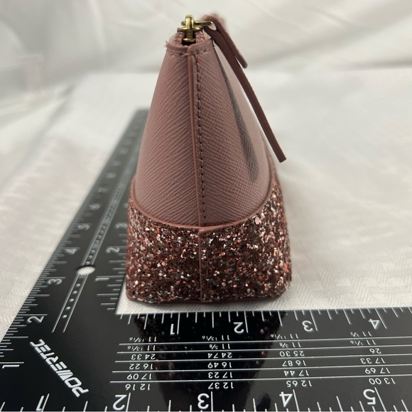 Kate Spade Pink Glitter Cosmetic Pouch / Makeup Bag - Picture 10 of 11